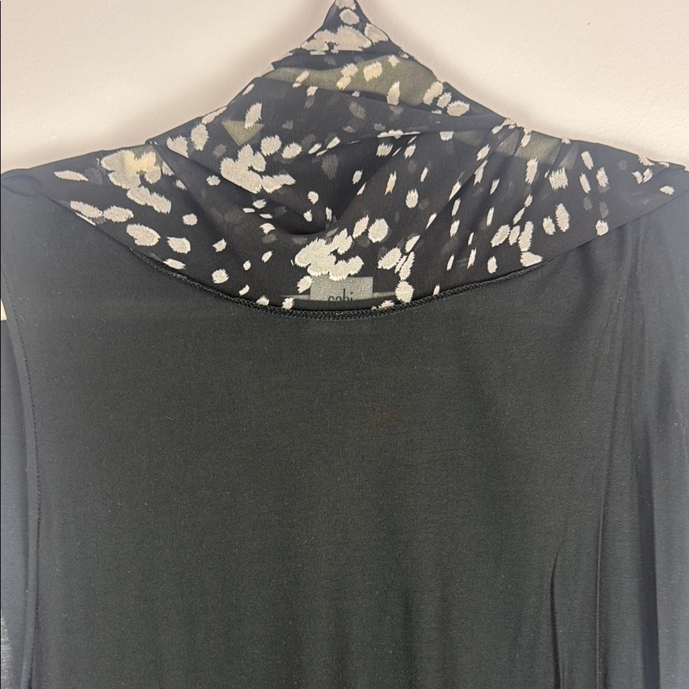CAbi Cosmos Night Sky Black and Gray Short Sleeve Blouse Size XL - Picture 11 of 12